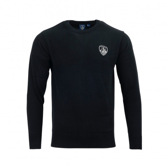 Oldham Black Knitted Crew Neck Jumper - Adult