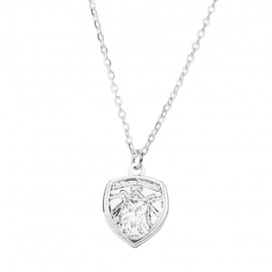 Oldham Silver Plated Crest Pendant & Chain