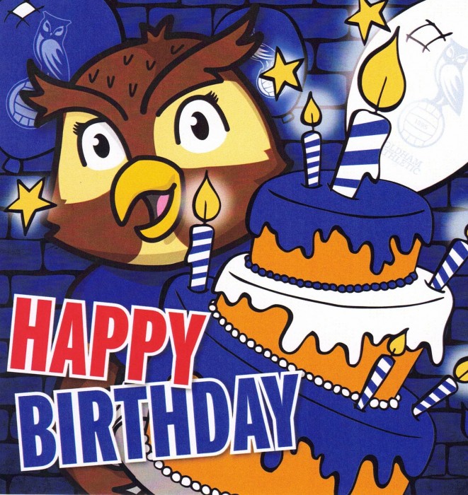 Oldham Mascot Cake Card