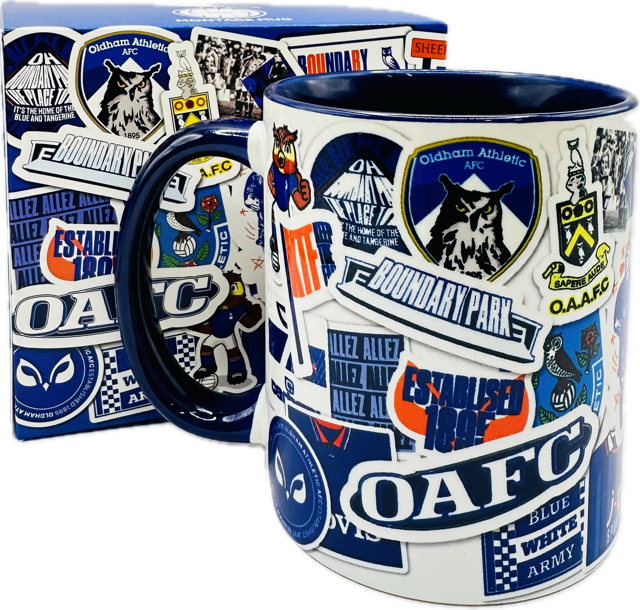 Oldham Blue Montage Mug