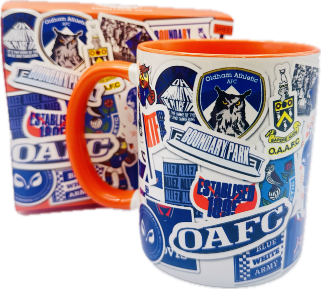 Oldham Orange Montage Mug