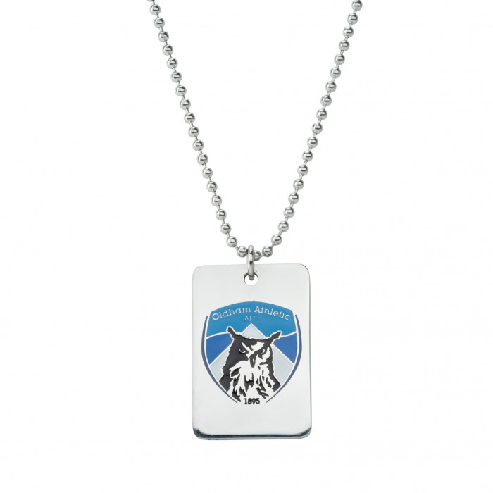 Oldham Colour Crest Dog Tag & Chain