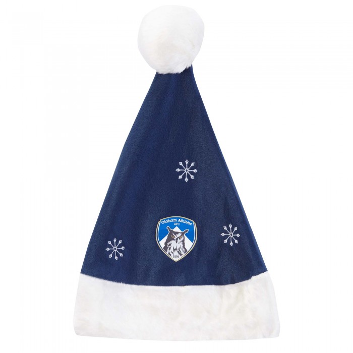 Oldham Navy/White Applique Santa Hat